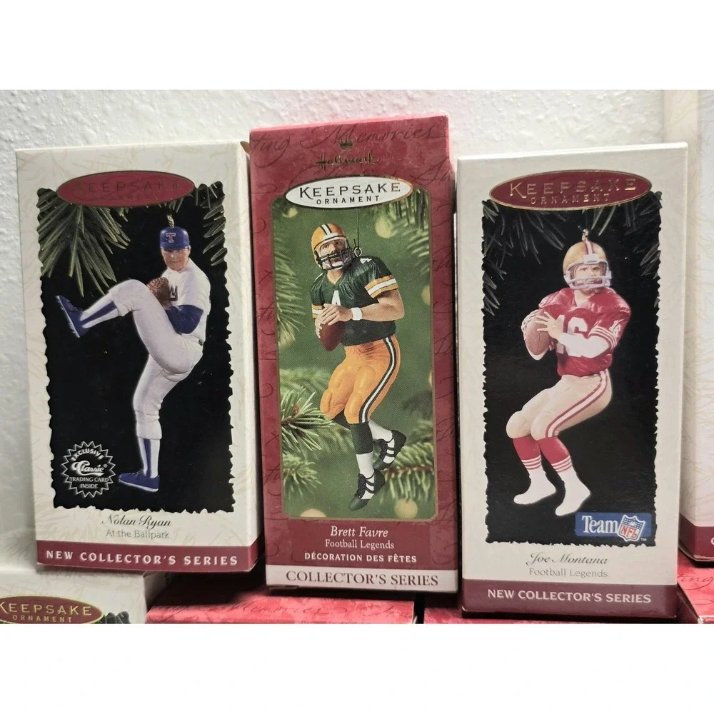 HALLMARK Keepsake Sports Ornaments NFL MLB NBA NCAAF Lot of 13